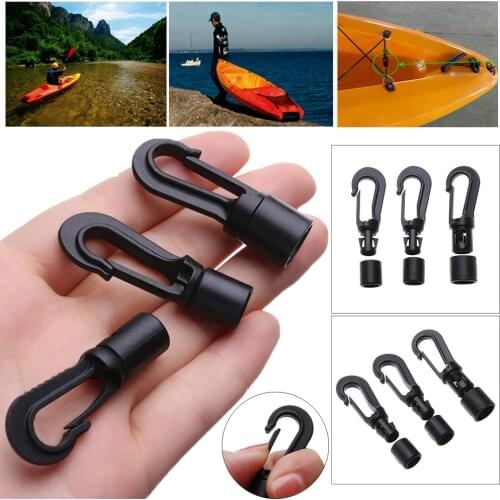5PCS Plastic Rope Buckles POM Snap Hook Clip Bungee Shock Tie Cord Safe Lock Outdoor Camping Tent Hook Boat Kayak Accessories