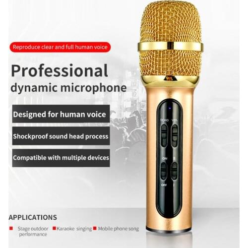 Portable Professional Karaoke Condenser Microphone Sing Recording Live Microfone for Mobile Phone Computer with ECHO Sound Card