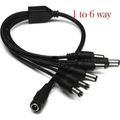 Splitter 1 Female to 6 Male DC Power jack Adapter 6 Way Splitter Plug Connector Cable Supply for Led Strip Light CCTV Camera