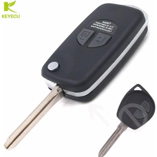KEYECU Modified Folding Remote Key Shell 2 Button for Suzuki Grand Vitara Swift with Button Pad
