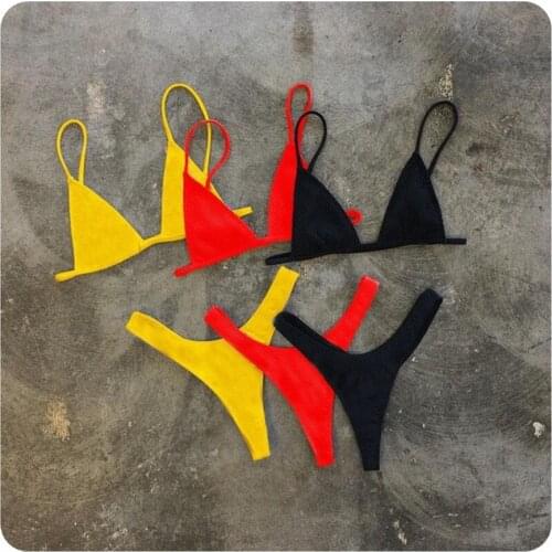 Sexy Bikini 2021 Solid Swimsuit Women Swimwear Push Up Bikini Set Brazilian Beachwear Special Fabric Bathing Suit thong bikini