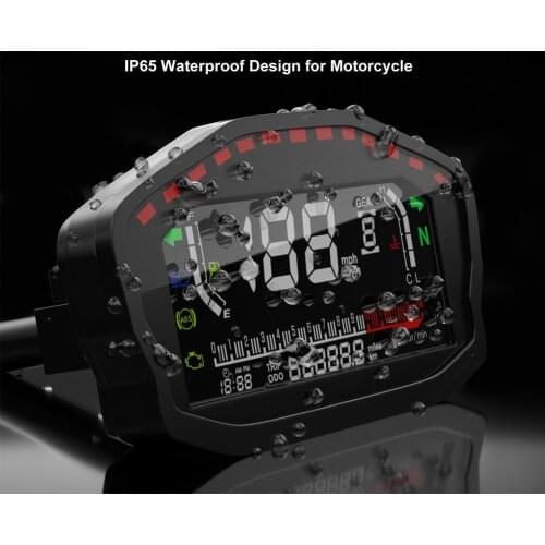 New Motorcycle LCD GPS Speedometer RPM Tachometer Fuel Level Water Temperature Indication Light Multi-Function Display Vehicle