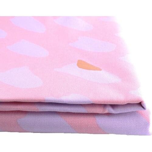 Printed Cotton Linen Patchwork Fabric 150*50CM Pink Woven Resistant Cotton for Sewing Bag Material DIY Handmade Quilting Cloth