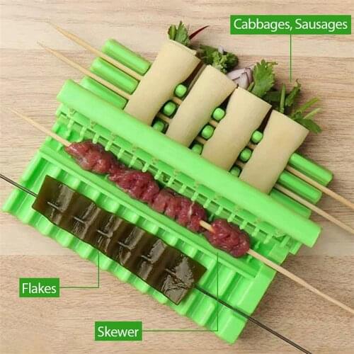Skewers Kebab Maker Barbecue Stringer Box Machine Beef Pork Meat Vegetables String Grill Kitchen Accessories Outdoor Bbq Gadget
