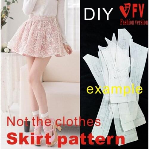 DIY handmade clothing cutting drawings womens short skirt half skirt 1:1 design pattern BBQ-10