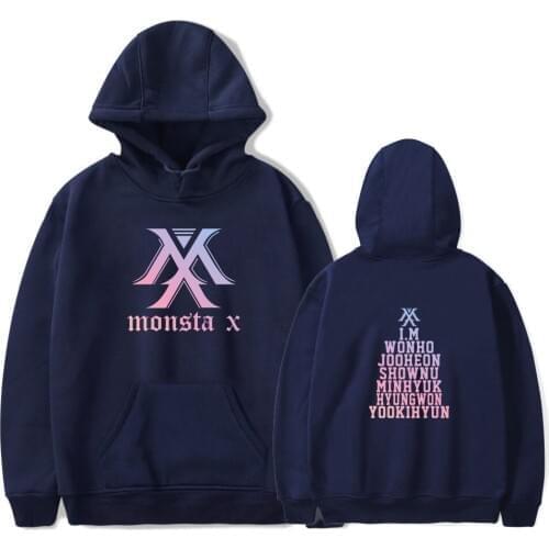Sweatshirt Women MONSTA X KPOP Fans Clothing Hajuku Pullover Hoodies Fleece Tracksuits Letters Printed Sweatshirts Hoodies Tops