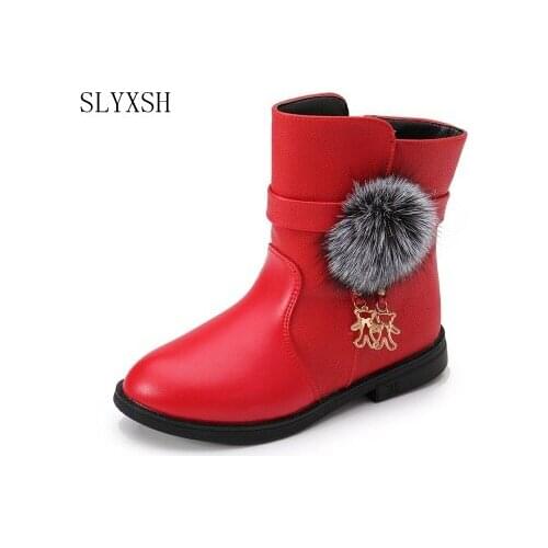 Winter Fashion child girls snow boots shoes warm plush soft bottom baby girls boots comfy kids leather winter snow boot for bab