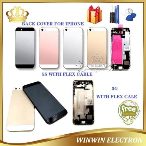 1 PCS Good Quality Replacement Chassis for iphone 5s Housing Back Cover Middle Frame with Speaker Vibrator Button All Flex Cable