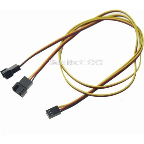 10PCS 30CM 3Pin Female to 2 Male PC Fan Power Y Cable Splitter Extension Cable Wire