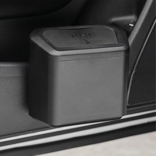 2021 Upgraded Car Trash Bin Hanging Vehicle Garbage Dust Case Storage Box Square Pressing Type Trash Can Auto Interior Accessory