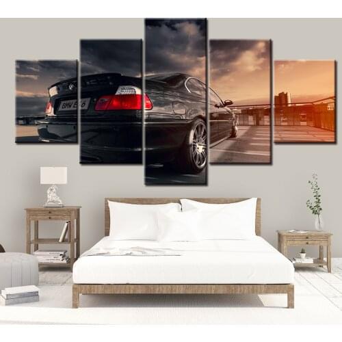 No Framed Canvas 5Pcs Sports Car Modular Cuadros Wall Posters Pictures Paintings Home Decor for Living Room Bedroom Decoration