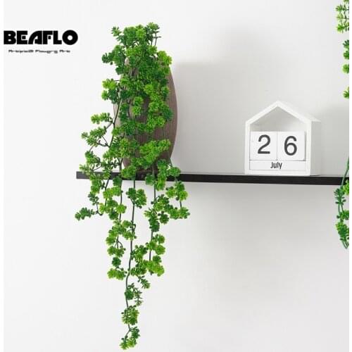 63CM Artificial Plant Wall Hanging Vines Fake Rattan Leaves Succulent Branches Green Plant For Garden Home Wedding Decoration