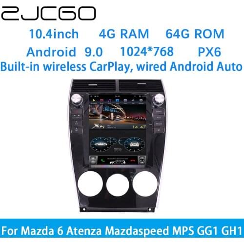 ZJCGO Car Multimedia Player Stereo GPS DVD Radio Navigation Android Screen System for Mazda 6 Mazda6 Atenza Mazdaspeed MPS GG1