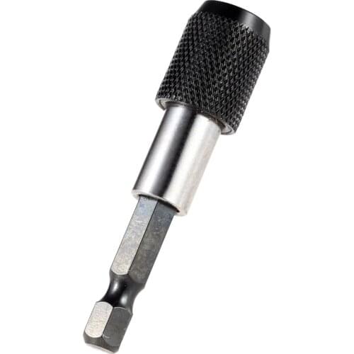 60mm 1/4" Hex Shank Quick Release Handle Screwdriver Bit Holder Extension Rod Magnetic Bit Tip Holder Hex Bit Drill Chuck