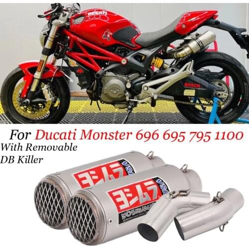 For Ducati Monster 696 695 795 796 1100 Motorcycle SC Project Exhaust Muffler Left Right Sides Pipe Modified Mid Link Tube