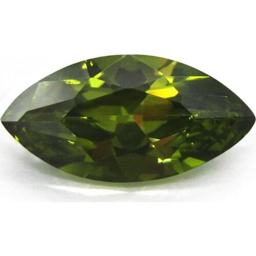 50pcs/Lot 1.5x3mm~10x20mm Marquise Shaped Cubic Zirconia Wholesale Peridot Green Loose CZ Bead Stones