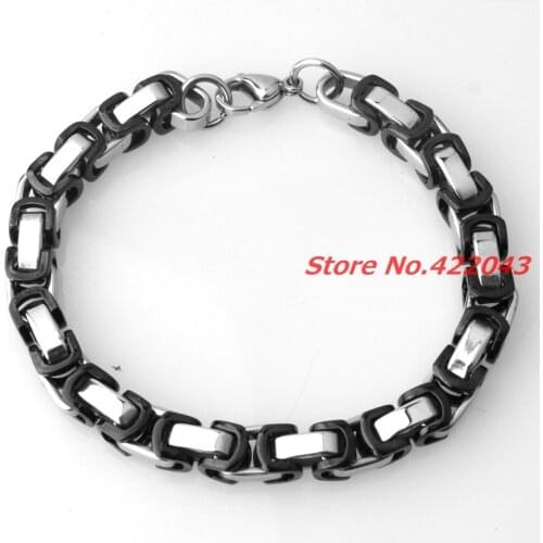 Cool Stainless Steel Bracelet Men Punk Rock Jewelry high quality Pulseira Masculina Byzantine Chain Link Bracelets for Women