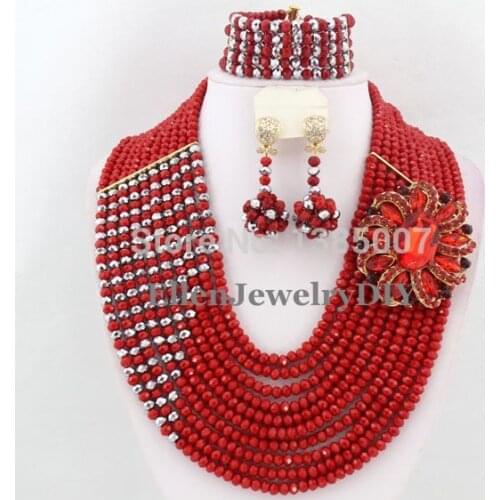 Charming African Jewelry Sets African Crystal Beads Jewelry Set for Wedding W6996