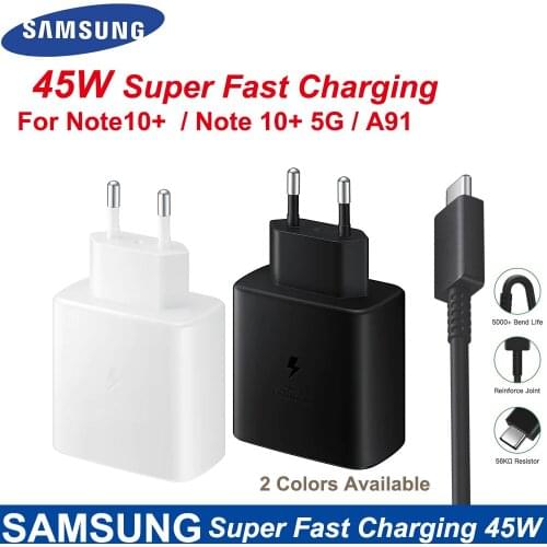SAMSUNG Original 45W USB-C Super Adaptive Fast Charge Charger EP-TA845 For Samsung GALAXY Note 10 Plus Note10Plus 5G A91 Note10