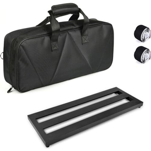Medium Size Guitar Effect Pedal Board Aluminum Alloy Pedalboard 19.7×7.5 Inch with Carrying Bag