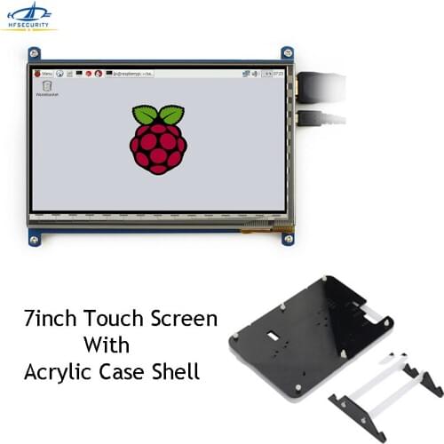 Raspberry Pi 7 Inch Capacitive Touch Screen HDMI-compatible USB 1024*600 LCD IPS Display With 7 Inch Acrylic Case Shell