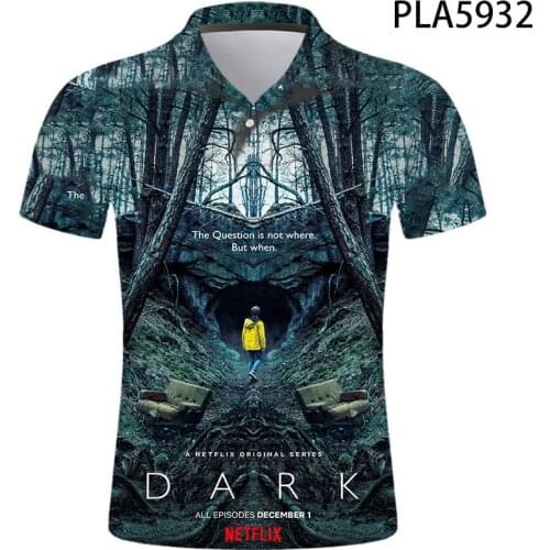 Summer 3D Printed Shirts Men Dark Netflix Fashion Camisas Streetwear Casual Harajuku Hombres Short Sleeve Ropa De Hombre Tops