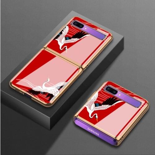 For Samsung folding mobile phone case 5g zflip protective case sm-f7000 crane f7070 electroplating f700n glass