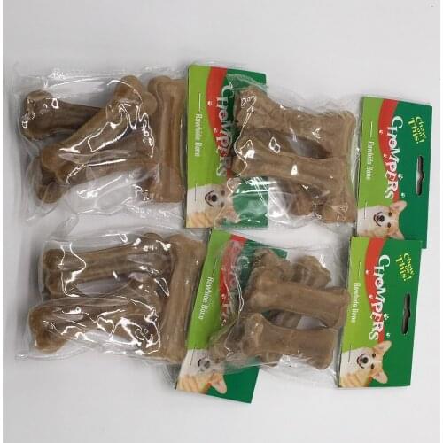 Pet Dog Beef Bone Food Feeders Universal Dogs Molar Rod Clean Teeth Dogs Snacks 4pcs/pack Size Food Feeder Snacks For Cat Dogs
