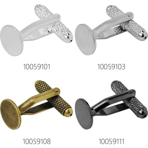 20pcs Flat Cufflink Blanks with a 10mm Pad,Round,cuff link setting-100591