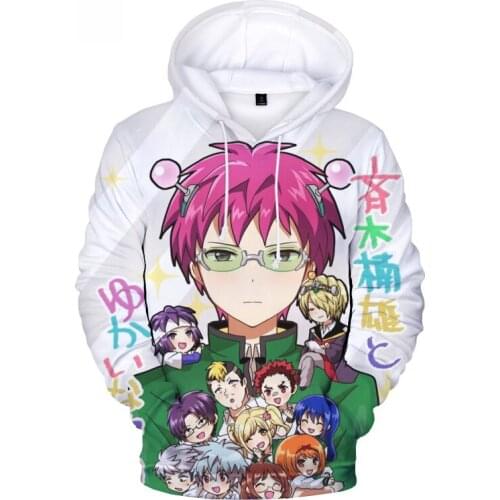 2020 Anime The Disastrous Life of Saiki K Saiki Kusuo 3D Printed Hoodie Women Men Harajuku Sweatshirt Streetwear Fashion Clothes