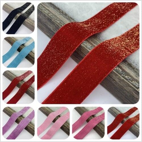 10mm 25mm 38mm Gold Wire Velvet Ribbon Handmade Wedding Party Decoration Ribbon For Gift Wrapping DIY Hair Bowknot