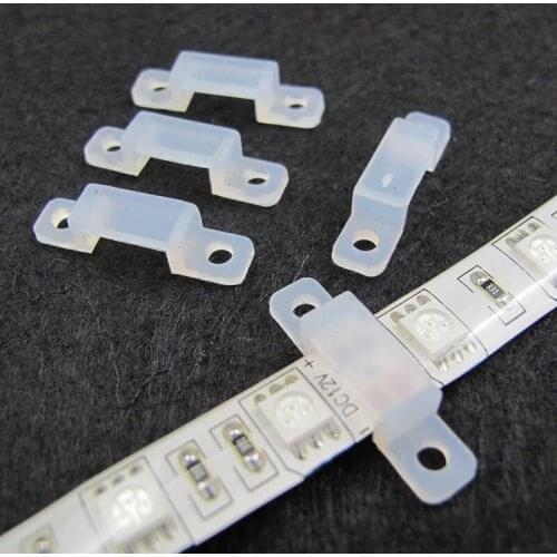 10pcs/lot Silicon LED Strip Connector Clip Flexible Light Strips Fixing Holder For 10mm Width 5050 5630 Light Strip