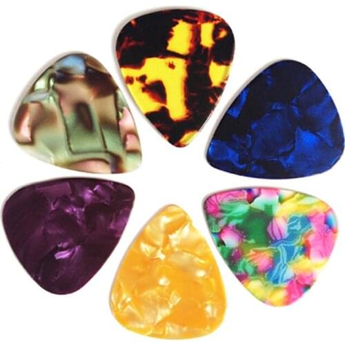 100pcs pack celluloid bright pearloid white pearl blue pearl guitar plectrum pick in various thickness and color