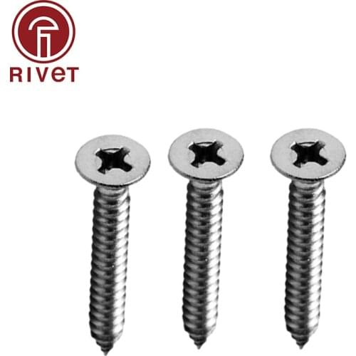 316 GB846 DIN EN ISO 7050 M2.9 M3.5 M3.9 M4.2 M4.8 M5.5 M6.3 Stainless Steel Countersunk Phillips Flat Head Self Tapping Screws