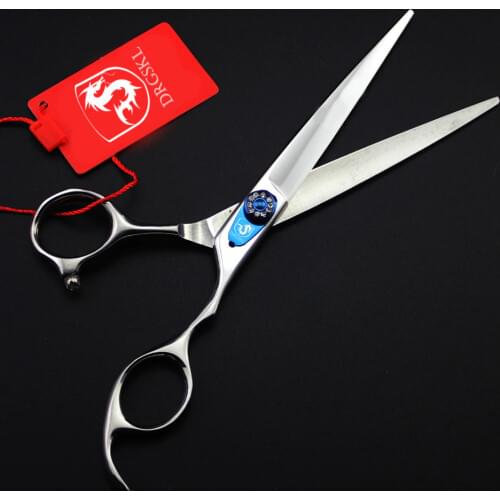 440C DRGSKL 7.0 inch hair scissors pet scissors high quality, professional hair hairdressing scissors hair cut shears + bag