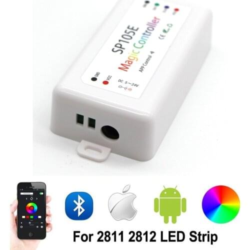 DC5-24V SP105E Magic Controller Bluetooth 2048 Pixels for WS2811 2812 2801 6803 6812 IC LED Strip Support IOS / Android APP