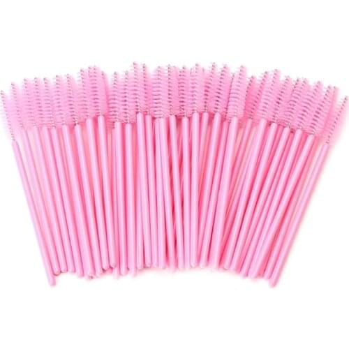 50Pcs Mini Eyelash Disposable Mascara Wand Applicator Brush Extension Makeup Set