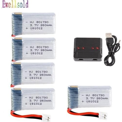 H36 battery 3.7V 260mAh For E010 E010C E011 E012 E013 F36 R/C Quadcopter Parts Lipo Battery and Charger
