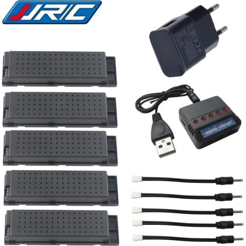 JJRC H47 H47wh E56 Battery 3.7V 500mAh Lipo Battery and 5in1 Charger RC Quadcopter Spare Parts for Helicopters Drone Accessories