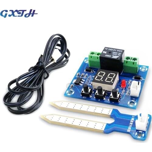 12V Soil Humidity Sensor 20-99%RH Controller Irrigation System Automatic Watering Module Digital Display Humidity Controller Red