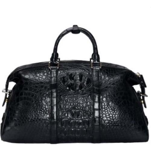 Dongou crocodile Bone skin Genuine leather men Travel bag men portable large capacity business men handbag