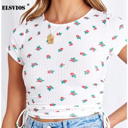Женские укороченные футболки ELSVIOS China At AliExpress