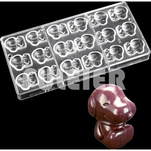 DIY Dog Shape Polycarbonate Chocolate Mold For Baking Pastry Bonbon Candy Mould Confectionery Tool Bakery