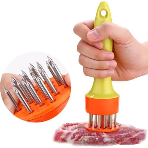 Stainless Steel Needle Meat Tenderizer Easy To Use Ergonomic Manual Kitchen Mallet Kitchen Gadget Cooking Accessories