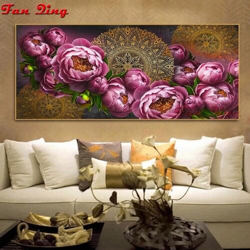 5D Diy Diamond Painting Vintage Mandala and Rose Flower Full Square Round Mosaic Embroidery Cross Stitch Home Decor Diamond Art