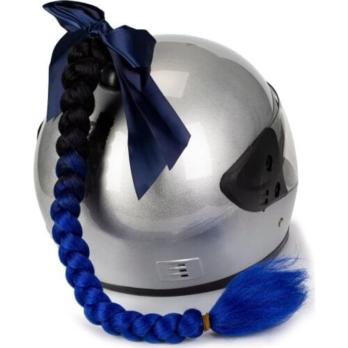 Helmet Ponytail Pigtails Braids Hair with Bowknot Detachable for Motorcycle Bike Bicycle Cycling Bikers Scooter Costume Cosplay