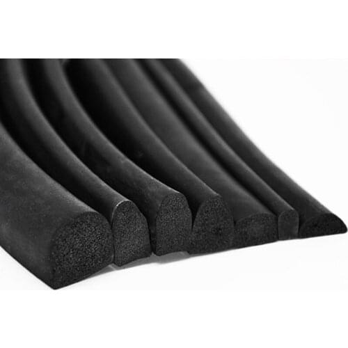 EPDM Rubber Foam Sponge Seal Strip Half Round D Car Insulation Bar Door Sealing 3/4/5/6/7/8/9/10/11/12/15/16/18/20mm Thick Black