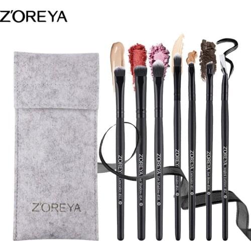 Cross Border Hot Selling ZOREYA7 Branch Black Classic Eye Makeup Brush Set Artificial Fiber Beauty Tool ZZ7