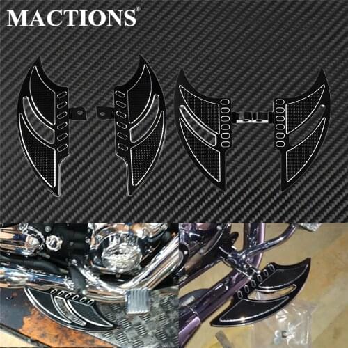 Motorcycle Rear Floorboards Black Foot Pegs Footrest Pedal For Harley Dyna Touring Road King Electra Glide Sportster 883 1200 XL