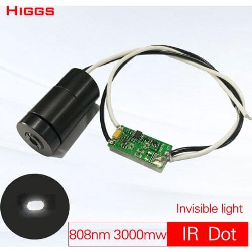 Big power invisible 808nm 3W infrared dot laser module IR Night vision supplementary lamp Square light Long-range laser emitter